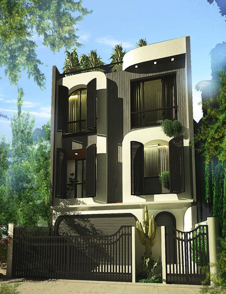 نمای مدرن سیمانی پردیس